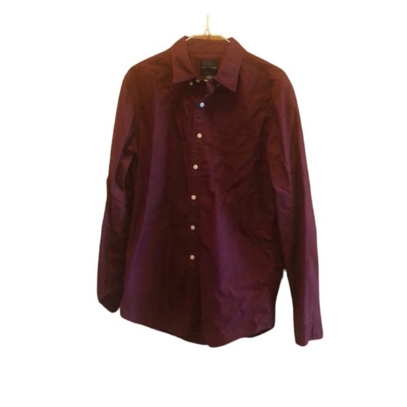American Eagle Size Medium-Tall Maroon Button-Down Shirt. - Picture 2 of 5